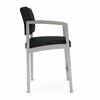 Lesro Lenox Steel Hip Chair Metal Frame, Silver, MD Black Upholstery LS1161